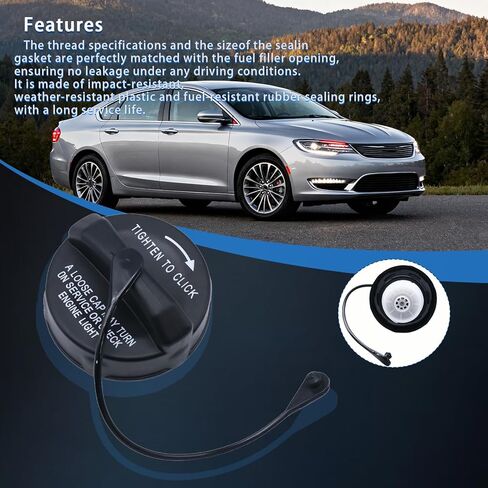 Gas Cap Fuel Tank Cap 52030377AB Compatible With 2000-2019 Dodge Ram 1500 2500 3500 Charger Challenger Dart Durango Journey Nitro Grand Caravan Caliber Dakota/Chrysler 200 300 Town Country Aspen in Saudi Arabia