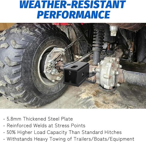 Heavy Duty 2" ATV Hitch Receiver Compatible with Honda Rancher TRX420 (2007-2024), Rubicon TRX500 (2001-2014), Foreman TRX500/520 - Solid Rear Axle in Saudi Arabia