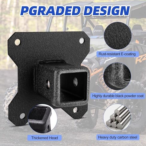 W&JWN 2" UTV Rear Receiver Hitch Compatible with Polaris RZR XP 1000/XP 4 1000 2014-2025 Heavy Duty RZR Hitch Receiver with Trailer Hitch Cover Orange Trailer Hitch Pin in Saudi Arabia