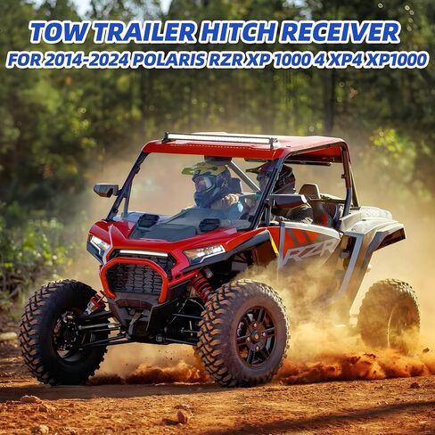 W&JWN 2" UTV Rear Receiver Hitch Compatible with Polaris RZR XP 1000/XP 4 1000 2014-2025 Heavy Duty RZR Hitch Receiver with Trailer Hitch Cover Orange Trailer Hitch Pin in Saudi Arabia