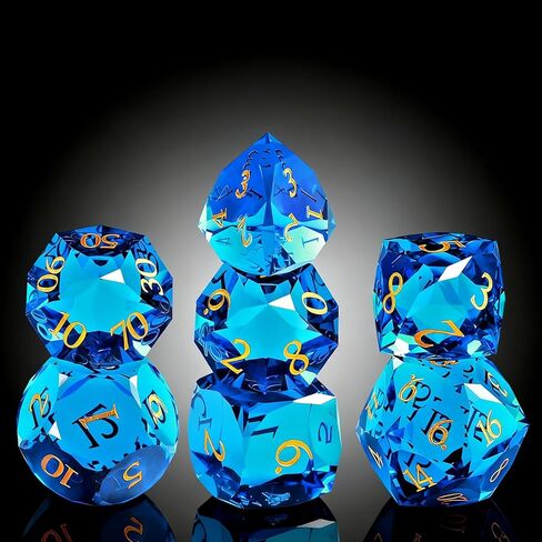 Unique Gemstone Dice Set 7PCS, Handmade Natural Stone Polyhedral DND Dice with Premium Gift Case for Board Game Lovers Birthday Gift in Saudi Arabia