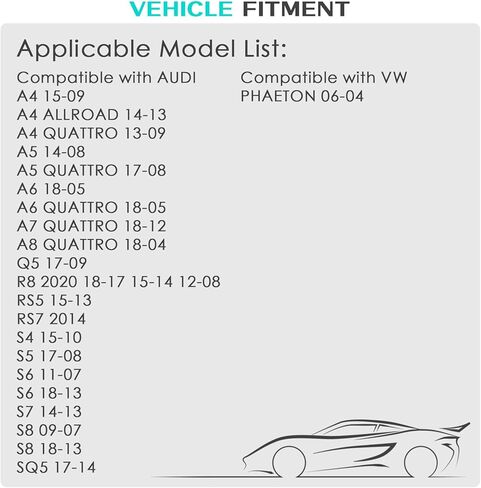 2 قطعة مستشعر سرعة العجلة الأمامي والخلفي الأيسر والأيمن ABS متوافق مع Audi A4 A5 A6 A7 A8 Q5 4E0927803D 4E0927804D ALS1578 ALS1577 04 05 06 07 08 09 10 11 12 13 14 15 16 17 18 20 in Kuwait