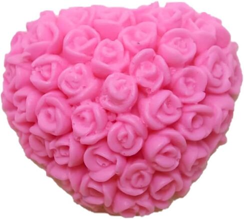 Lovely Heart Silicone Soap Mold Flower Rose DIY Form Fondant Soap Making 3D Handmade Decorating Mould Handmade Drop Glue Mold in Kuwait