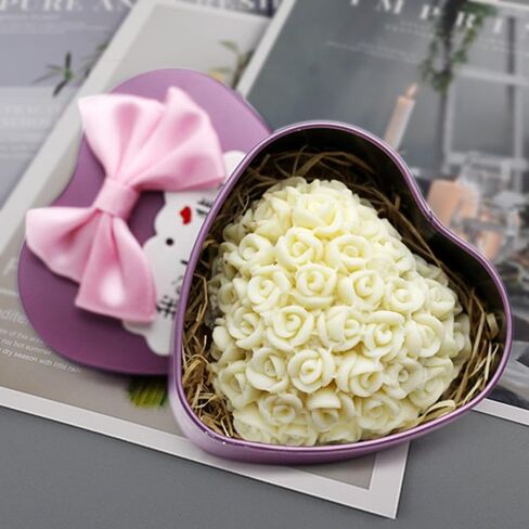 Lovely Heart Silicone Soap Mold Flower Rose DIY Form Fondant Soap Making 3D Handmade Decorating Mould Handmade Drop Glue Mold in Kuwait