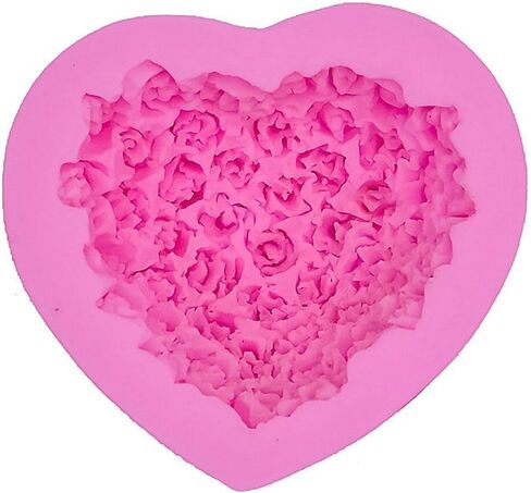 Lovely Heart Silicone Soap Mold Flower Rose DIY Form Fondant Soap Making 3D Handmade Decorating Mould Handmade Drop Glue Mold in Kuwait