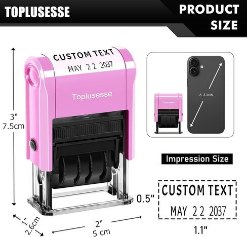 Date Stamp with Turned in Self-Inking Office Rubber Date Stamp Custom Turned in Phrase Date Stamp for Business 12-Year Band Purple 2024 in Saudi Arabia