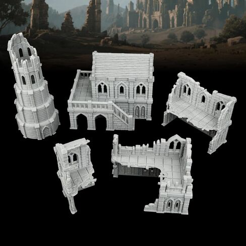 Town Buildings RPG Terrain Set for DND Accessories, 28MM Scale Compatible with TTRPG Buildings, Table Maps Characters, and Dungeons and Dragons Scenario Pieces-AF1078 in Kuwait