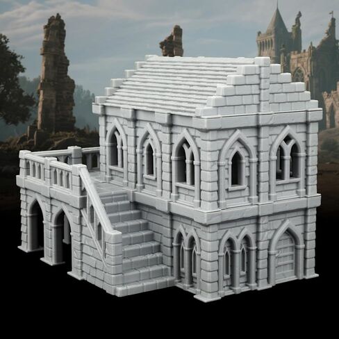 Town Buildings RPG Terrain Set for DND Accessories, 28MM Scale Compatible with TTRPG Buildings, Table Maps Characters, and Dungeons and Dragons Scenario Pieces-AF1078 in Kuwait