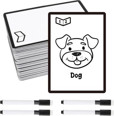 60 PCS Dry Erase MTG Tokens 3.5 x 2.5 Inches Double-Sided Reusable MTG Whiteboard Tokens with 4 Marker MTG Proxy Cards for DIY Blank Card Games Accessories in Kuwait