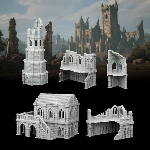 Town Buildings RPG Terrain Set for DND Accessories, 28MM Scale Compatible with TTRPG Buildings, Table Maps Characters, and Dungeons and Dragons Scenario Pieces-AF1078 in Kuwait