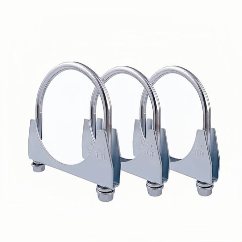 Exhaust U-Bolt Clamp Galvanized Carbon Steel Heavy Duty Muffler Clamp, Saddle Style for Exhaust System Repair & Diesel/Gas Pipes (silvery，3Inch) in Saudi Arabia
