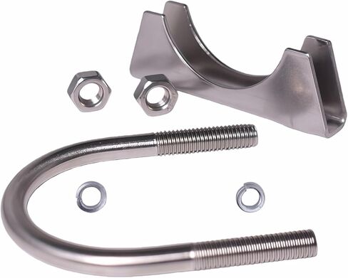 Exhaust U-Bolt Clamp Galvanized Carbon Steel Heavy Duty Muffler Clamp, Saddle Style for Exhaust System Repair & Diesel/Gas Pipes (silvery，3Inch) in Saudi Arabia