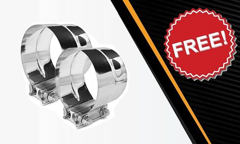 Northeastern Exhaust | Polished Stainless Steel Straight Exhaust Pipe Universal (5 Inch ID/OD x 51 Inch Long) | Straight Pipe Muffler with 5 Inch Band Clamps | Automotive Replacement Part in Saudi Arabia