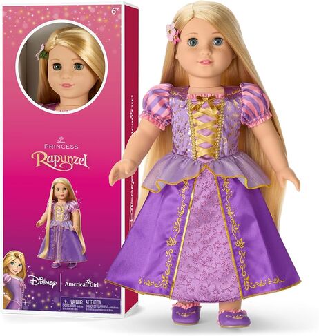 American Girl, Disney, Rapunzel, 18-inch Doll, Long Golden-Blonde Hair, Blue-Green Eyes, Includes Hair Clip, Ages 6+ in Saudi Arabia