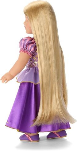 American Girl, Disney, Rapunzel, 18-inch Doll, Long Golden-Blonde Hair, Blue-Green Eyes, Includes Hair Clip, Ages 6+ in Saudi Arabia