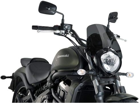 Puig New Generation Sport Windshield Compatible for Kawasaki Vulcan S 2015 - Dark Smoke in Kuwait