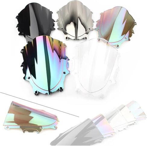 Compatible with R3 2019-2023 Motorcycle Windshield Windscreen Compatible with Yamaha YZF-R3 2019 2020 2021 2022 2023 Double Bubble ABS Wind Deflector(Color:Silver) in Saudi Arabia