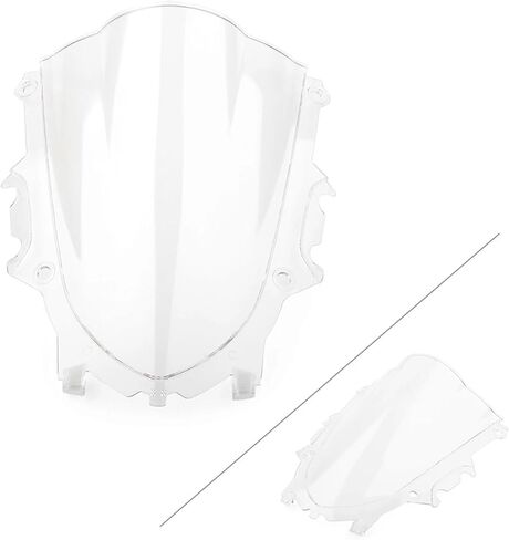 Compatible with R3 2019-2023 Motorcycle Windshield Windscreen Compatible with Yamaha YZF-R3 2019 2020 2021 2022 2023 Double Bubble ABS Wind Deflector(Color:Silver) in Saudi Arabia