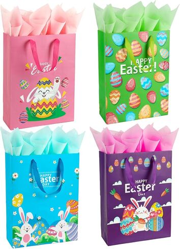 Mothers Day Gift Bag, 13" Large Paper Happy Mother's Day Flower Gift Bag with Tissue Paper and Card, Floral Gifts Goodie Bags with Handles for Mom Grandma Nana Sisters Mother's Day Party Decorations in Saudi Arabia