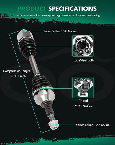 SCITOO Front CV Axle Shaft Assembly Fit For Chrysler Sebring 2.4L 2007-2010,For Dodge Avenger 2.4L 2008-2009,For Journey 2.4L 2009 2011-2020 Front Right Passenger Side 66-3520 1pcs in Kuwait