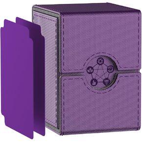 Purple Deck Box for MTG Cards, Trading Card Storage Box with 2 Dividers per Holder, Holds up to 110 Cards