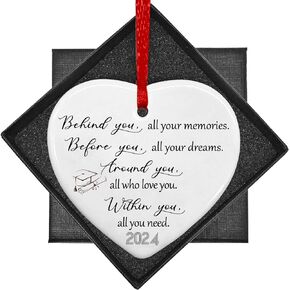 Graduation Gifts for Her Him,Graduation Ornament,Inspirational Motivational Class of 2024 Christmas Ornaments Gifts for Women Men Girls Boys Daughter Son High School College Bachelor Seniors Students