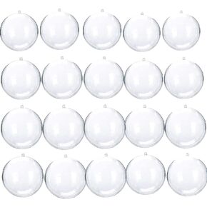 20 Pack Clear Christmas Ornaments, 2.36"/60mm Clear Plastic Fillable Ornaments Ball DIY Christmas Ornaments for Christmas Tree, Holiday, Wedding, Party, Home Décor Party(60MM/2.36")