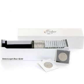 LIGHTHOUSE - Storage Box Q30 for 30 QUADRUM Square Snaplocks or 100 Coin Holders with INTERCEPT Technology Corrosion Protection (9 1/4" x 2 1/2" x 2 1/4")