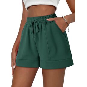 Women's High Waisted Sweat Shorts Casual Summer Comfy Athletic Short Drawstring Waist Lounge Running Shorts with Pockets