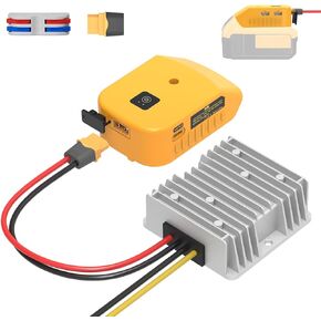 20V to 12V Step Down Converter for DeWalt 20V Battery Adapter & New Upgrade USB Charger Adapter, DC 12V Resistive Loads 20A 240W Buck Converter Regulator (1-Pack)