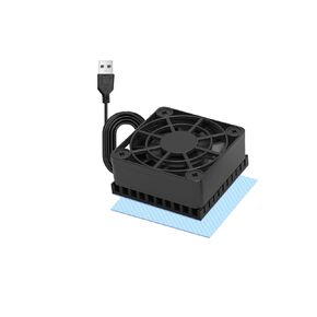 PANO-MOUNTS 40mm Mini USB Radiator Desk Fan Silent and Efficient 4010 Fan with Included 5mm Aluminum Heat Sink and Thermal Pad for Graphics Cards Router HDD 3D Printer