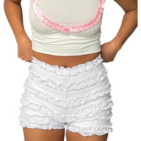 Womens Lolita Bloomers Sexy Ruffle Lace Layered Boy Short Panties Pumpkin Shorts Pant Kawaii Pettipants