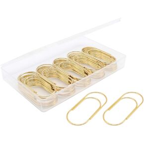 Gold Paper Clips, Jumbo/Large, Non-Skid and Smooth, 50 Clips/Box