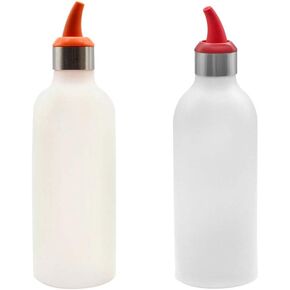 UPKOCH 2pcs Silicone Squeeze Bottles Condiment Squirt Bottles with Caps for Oil Sauce Dressing Reusable Containers Glue Crafts (Mixed Colors)