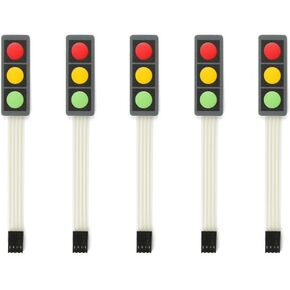 1x3 3 Key Array Membrane Switch 3-Key Array Membrane Switch on Off MG001V 57x20x0.8mm Red Yellow Green Microcontroller Extended Keyboard 4Pin Dupont 5Pcs