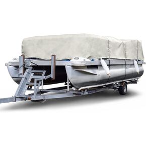 Budge P-300-1 300 Denier Pontoon Cover Gray 17' - 20' Long (Beam Width Up to 110") Lightweight, Waterproof, UV Resistant