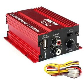 MA150 500W Car Motorcycle 12V 2CH 2 Channel Audio AMP Amplifier Subwoofer red