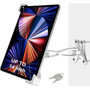 Anti-Theft Tablet Wall Mount, Security Wall Tablet Holder for Kiosk/Retail/Business, All Metal in-Wall Tablet Stand with Lock & Key, for iPad Pro 12.9 Air, Galaxy Tab, Surface, 9-14" Tablet