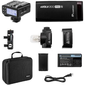 Flashpoint eVOLV 200 Pro TTL Pocket Flash Kit - Godox AD200 Pro + Flashpoint R2 Mark II ETTL 2.4 GHz Wireless Flash Trigger for Olympus and Panasonic (Godox X2)