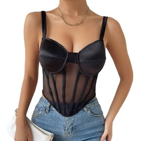 Women's Corset Top Bustier Corset Top Sleeveless Slim Fit Top Summer Going Out Club Top