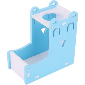 Hamster Water Bottle Stand, 2 in 1 Hanging Rat Auto Dispenser Small Animal Drinking Bottle Food Container Base Hideout Mouse Automatic Feeder Bowl Cage Toy Dwarf Hedgehog Pet Mice Gerbil Guinea Pig