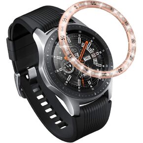 Compatible with Samsung Galaxy Watch 4 46mm/Gear S3 Frontier/Classic Bezel Ring Styling,Bling Inlay Crystal Adhesive Anti Scratch & Collision Protector Bezel Loop for Galaxy Watch 4 46mm/Gear S3