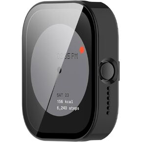متوافق مع حافظة CMF Watch Pro (D395) وغطاء واقٍ وواقي شاشة بديل مع زجاج مقوى PC لملحقات CMF Watch Pro (أسود)