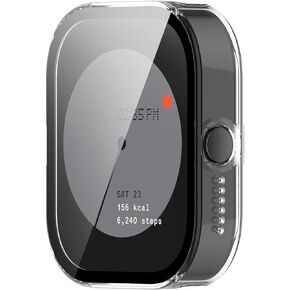 Compatible with CMF Watch Pro (D395) Case Protective Cover Shell Replacement Screen Protector with Tempered Glass Hard PC for CMF Watch Pro Accessories (Black)