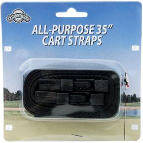 J & M Golf Cart Straps (2 Pack) with Easy Release Buckle, black