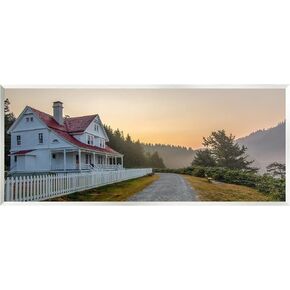 Stupell Industries Cozy Rural Country House Warm Mountain Sunset Wood Wall Art, Design By Jeff Poe