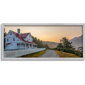 Stupell Industries Cozy Rural Country House Warm Mountain Sunset Framed Wall Art, Design By Jeff Poe