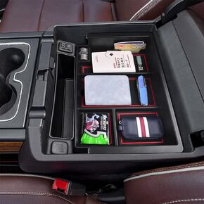 EDBETOS Full-Size Center Console Organizer Tray Compatible with 2014-2018 Chevy Silverado/GMC Sierra 1500 and 15-19 2500HD/3500HD,2015-2020 Tahoe/Suburban/Yukon/XL(Full Console w/Bucket Seats ONLY)