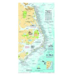National Geographic: Ghost Fleet of the Outer Banks 1970 Map - Historic Wall Map Series - 11.75 x 21.25 inches - Rolled Canvas