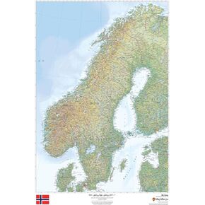 Norway - 24" x 36" Matte Plastic Wall Map